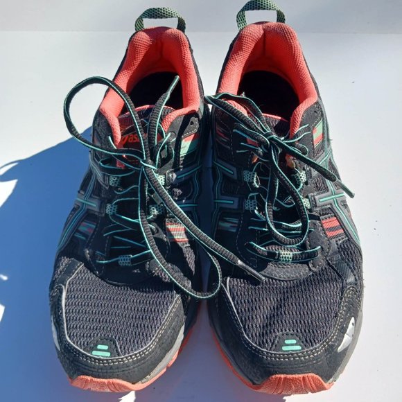 Asics Size 9 Black Orange men's Sneaker Shoes - Picture 4 of 11